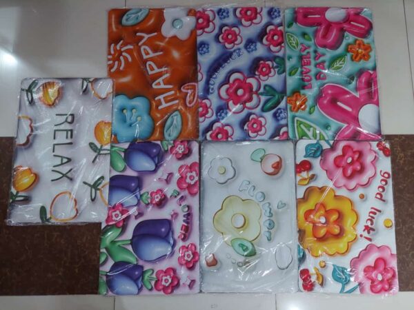 3d printing soft mat cut flower design anti slip floor door mat water absorb for bathroom, kitchen or room multi colour (random color & designs) - Image 3