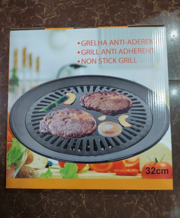 non stick bbq grill frying pan non-stick korean traditional cast iron grill pan - 32cm - Image 2