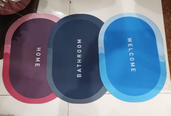 round bath mat super absorbent quick drying bathroom rugs non slip kitchen entrance doormat modern napa skin floor mat home decor (random color mat) - Image 2
