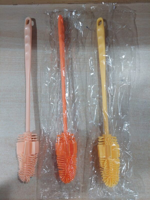 silicone long-handled cup brush | household cleaning tool for thermos water bottle glass cup (random color) - Image 2