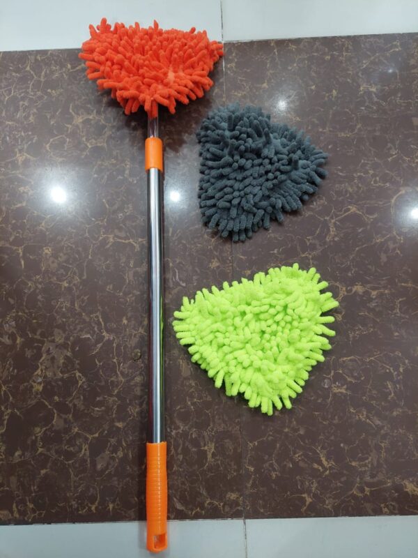 detachable washable cleaning triangle telescopic micro fiber mop & duster (random color) - Image 5