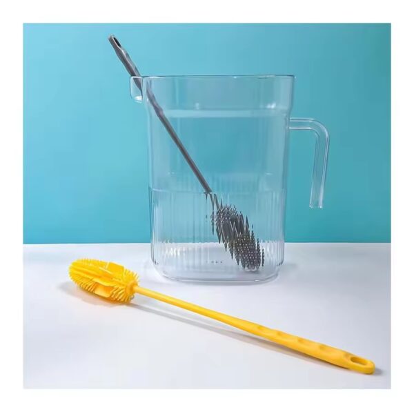 silicone long-handled cup brush | household cleaning tool for thermos water bottle glass cup (random color) - Image 5