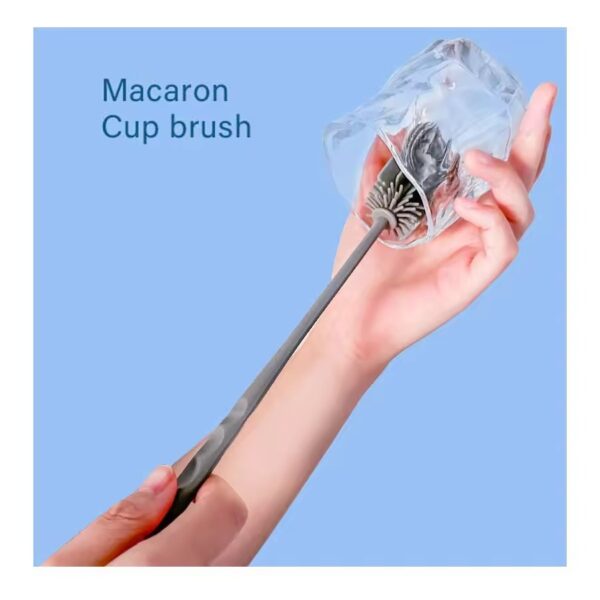 silicone long-handled cup brush | household cleaning tool for thermos water bottle glass cup (random color) - Image 6