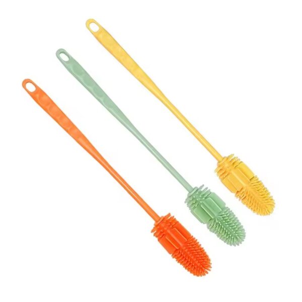 silicone long-handled cup brush | household cleaning tool for thermos water bottle glass cup (random color) - Image 4
