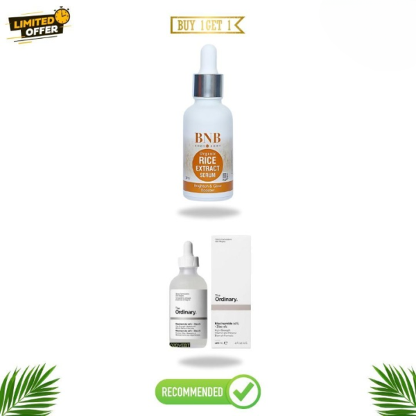 2 in 1 whitening face serum deal ,niacinamide serum + rice extract serum