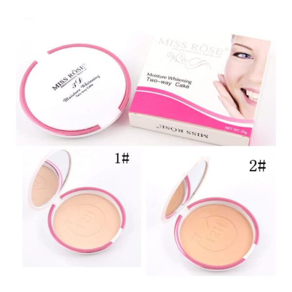 miss rose 3d contour moisture whitening two-way pressed powder cake (16g)