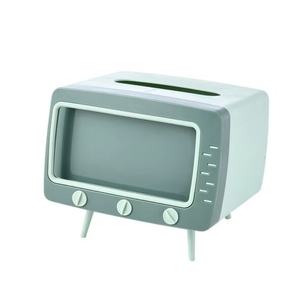 2 in 1 tv shape tissue box & mobile phone or photo holder | creative tissue boxes retro television phone holder (random color) - Image 6