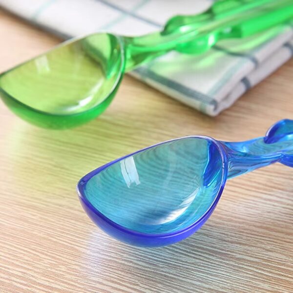 plastic acrylic ice cream spoons with hanging hole | ice hockey ball maker digger scoop (random color) - Image 5