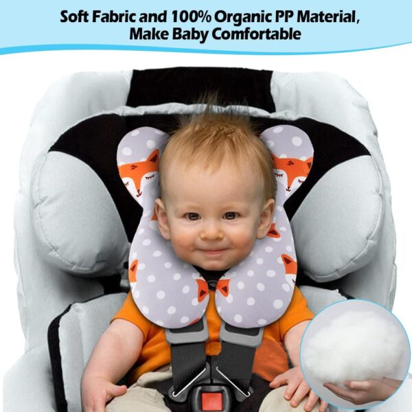 infant head and neck support pillow | protective travel pillow for newborn children | u shape head rest cushion for kids (random color) - Image 5