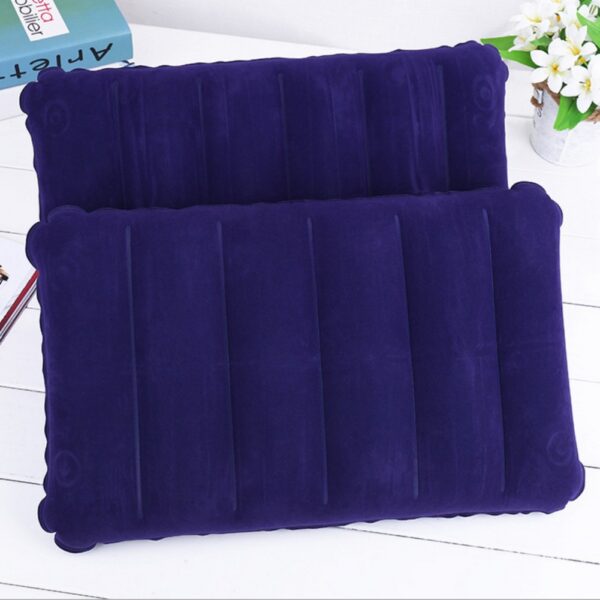 inflatable flocked velvet camping sleeping travel pillow - Image 3
