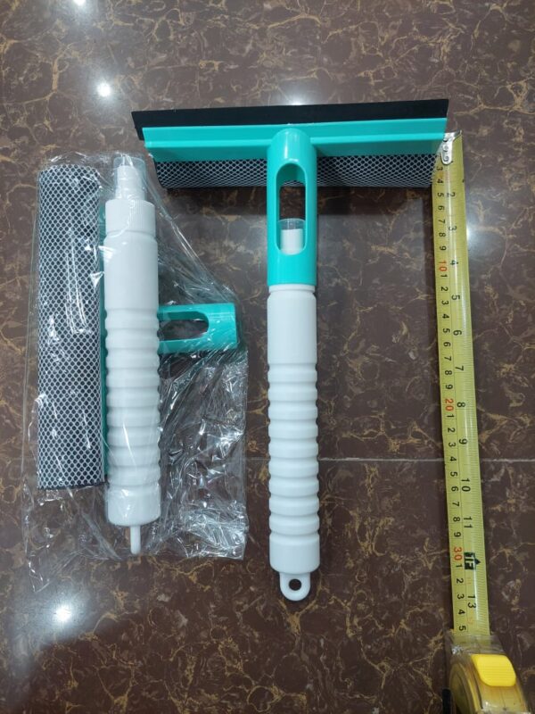 3 in 1 spray, sponge and wipe multifunctional glass cleaning brush wiper for car, bathrooms, kitchens, and living rooms (random color) - Image 12