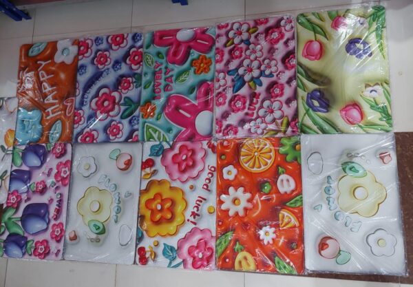 3d printing soft mat cut flower design anti slip floor door mat water absorb for bathroom, kitchen or room multi colour (random color & designs) - Image 2