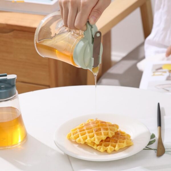 honey dispenser no drip - easy squeeze syrup dispenser bottle for efficient serving,  honey squeeze jar for kitchen & coffee bar, mess-free solution(250ml) - Image 5
