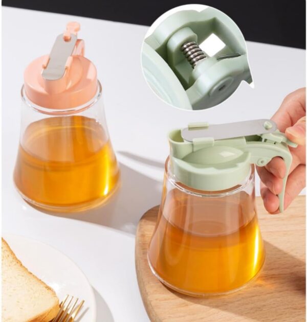 honey dispenser no drip - easy squeeze syrup dispenser bottle for efficient serving,  honey squeeze jar for kitchen & coffee bar, mess-free solution(250ml) - Image 6