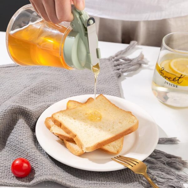 honey dispenser no drip - easy squeeze syrup dispenser bottle for efficient serving,  honey squeeze jar for kitchen & coffee bar, mess-free solution(250ml) - Image 7