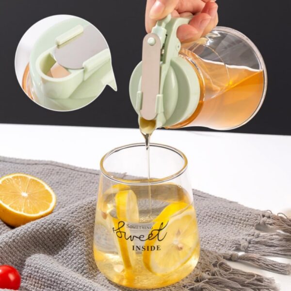 honey dispenser no drip - easy squeeze syrup dispenser bottle for efficient serving,  honey squeeze jar for kitchen & coffee bar, mess-free solution(250ml) - Image 9