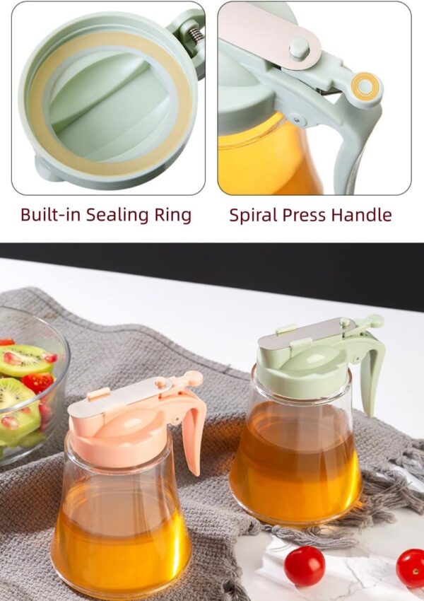 honey dispenser no drip - easy squeeze syrup dispenser bottle for efficient serving,  honey squeeze jar for kitchen & coffee bar, mess-free solution(250ml) - Image 8