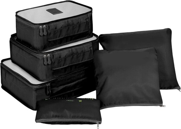 6pcs/set waterproof travel storage bag | portable luggage clothes organizer | cosmetic pouch packing cubes set (random color) - Image 11