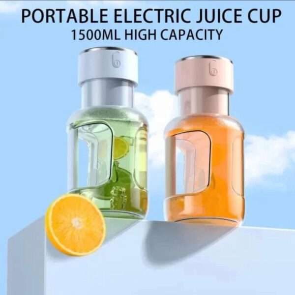 1600ml portable electric rechargeable cordless barrel juicer (random color) - Image 8
