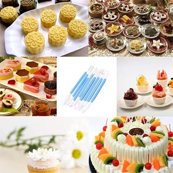 fondant plunger cutter 8pcs cake decorating modelling tools (random color) - Image 3