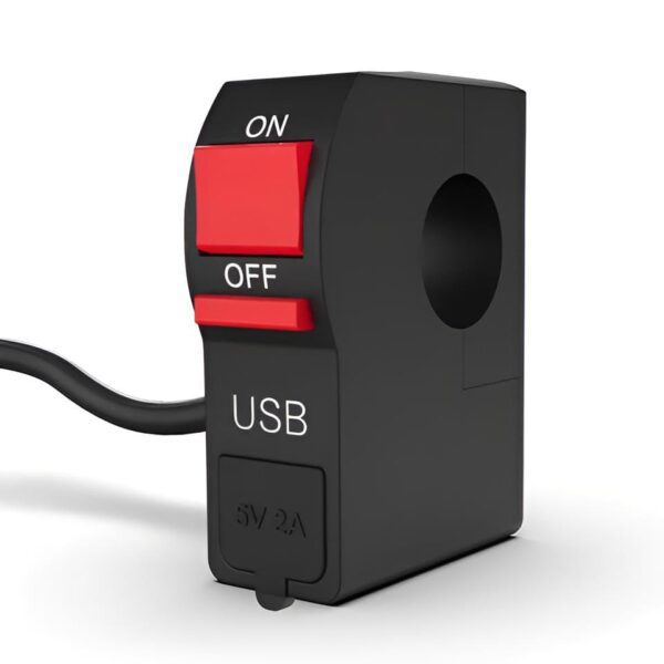 on/off & usb port 2 amp 5 v universal switch for bike, extra external on off button. extra lights switch - Image 3