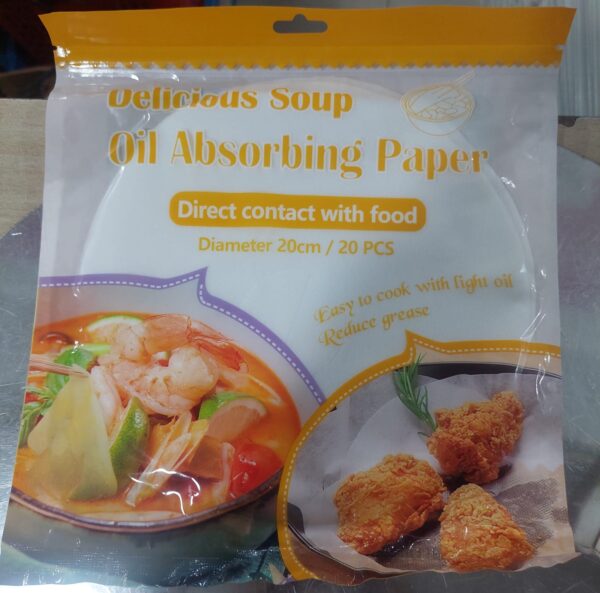 pack of 20 delicious soup oil absorbing g paper 20 cm | kitchen oil absorbing paper, food special frying, baking, barbecue, soup oil filter paper - Image 2