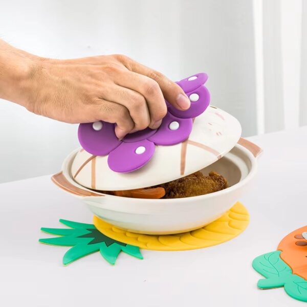 silicone fruit shape placemat plate, table, cup pad non-slip bowl coaster mat waterproof heat insulation (random shape) - Image 5