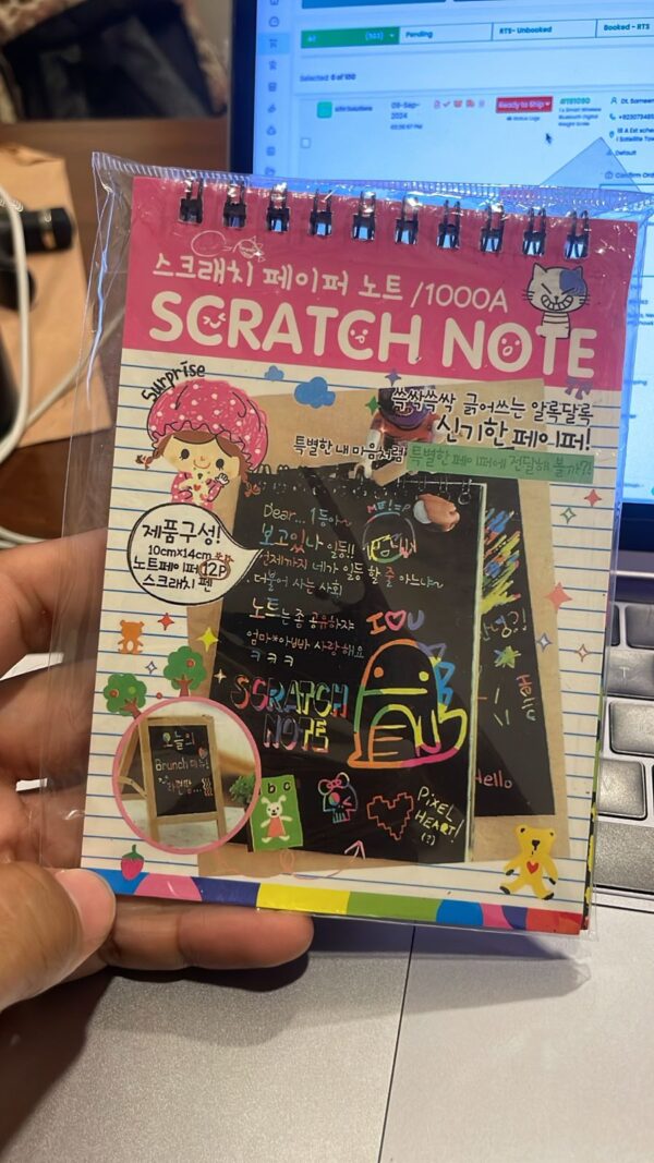 small scratch note pad - 10 x 14 | rainbow drawing draft books for childrens (random color) - Image 2