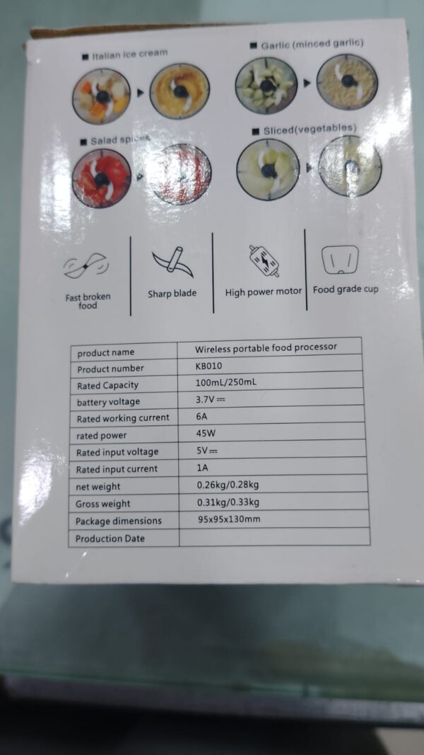 (250ml)  single bowl electric mini grinder food chopper - Image 2