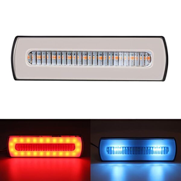 1 pc  led motorcycle light moto rear lights 40 led dual color light guide flow direction turning brake tail lamp - Image 5