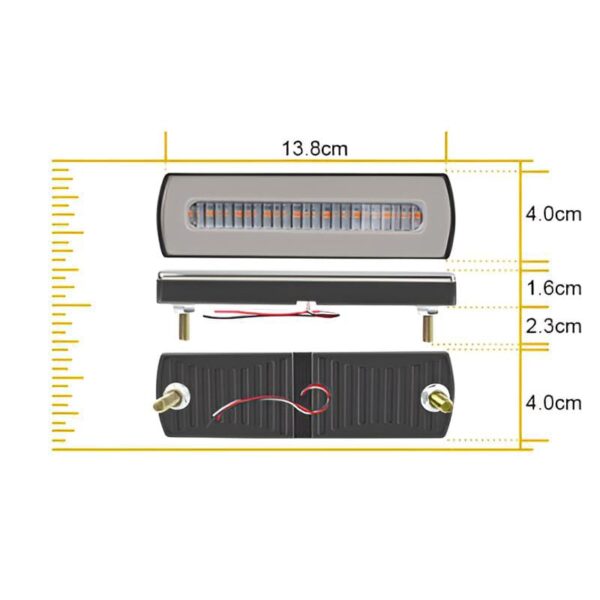 1 pc  led motorcycle light moto rear lights 40 led dual color light guide flow direction turning brake tail lamp - Image 7