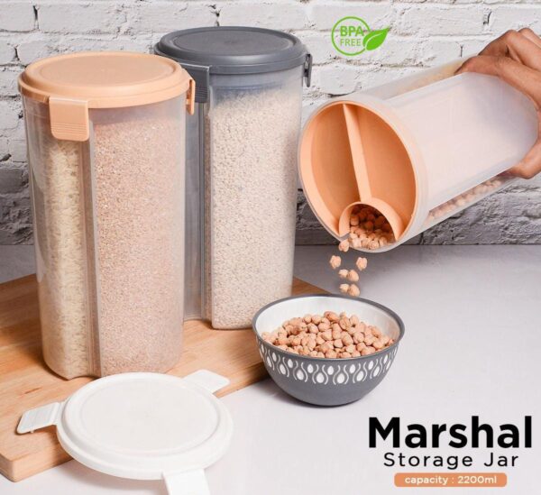 3 in 1 transparent air tight container with 3 partitions