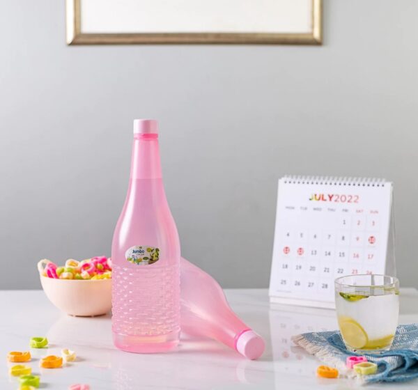 pack of 4 plastic jumbo water bottles (random color) 1.2 ltr each - Image 9