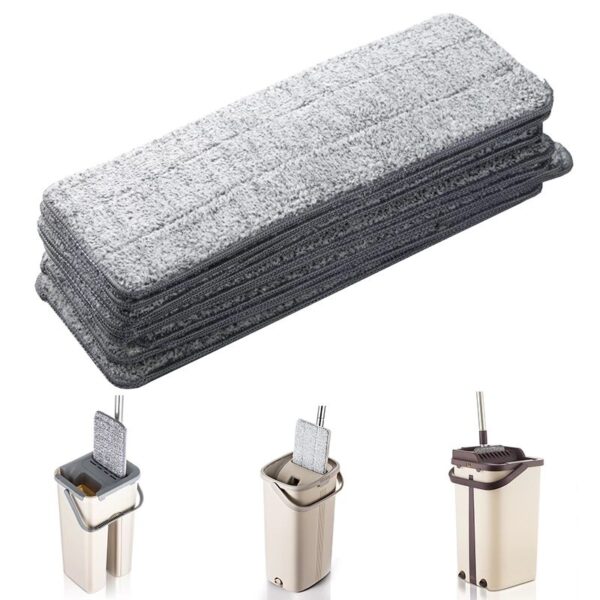 pack of 2 washable durable replacement microfiber pads dust push mop cloth for flat squeeze mop 33x12cm - Image 2