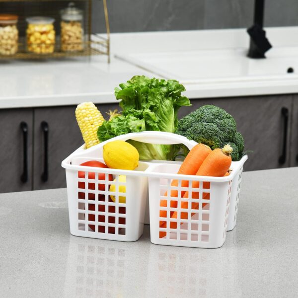 plastic bathroom basket kitchen sink basket shower caddy basket with compartments,(random color ) - Image 4