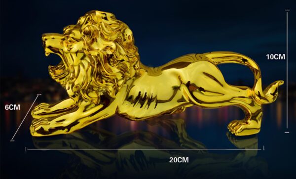 get golden lion car dashboard decoration | modern abstract style resin panther statue | home decor accessories - Image 6