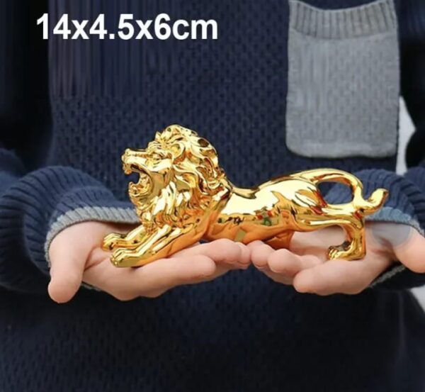get golden lion car dashboard decoration | modern abstract style resin panther statue | home decor accessories - Image 7