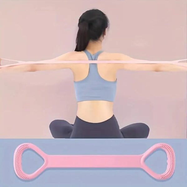 1pc yoga elastic resistance band, 8-shaped tension rope, suitable for body shaping, stretching, chest expansion, strength training (8*38cm) (random color) - Image 6