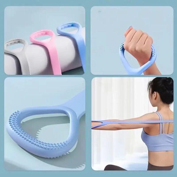 1pc yoga elastic resistance band, 8-shaped tension rope, suitable for body shaping, stretching, chest expansion, strength training (8*38cm) (random color) - Image 7