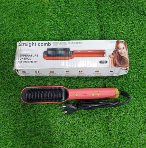 (nw00090) hqt-909b electric professional hair straightening brush (random color) - Image 2