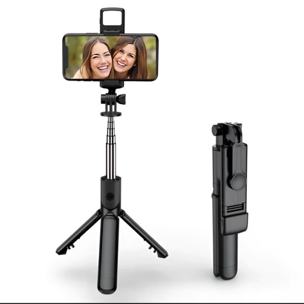 r1s selfie stick with tripod | bluetooth foldable selfie rod with remote control for phone action camera iphone ﻿with flash light - Image 3
