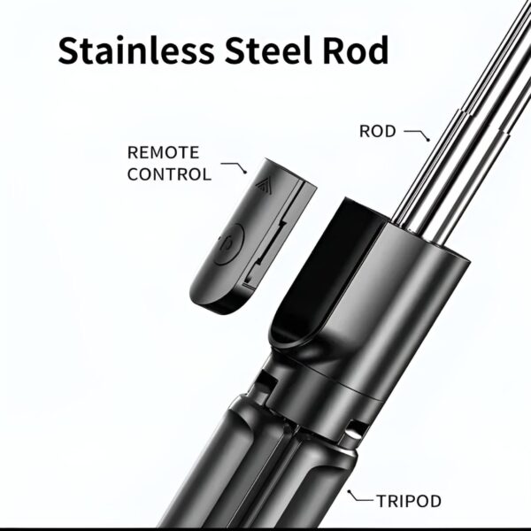 r1s selfie stick with tripod | bluetooth foldable selfie rod with remote control for phone action camera iphone ﻿with flash light - Image 5