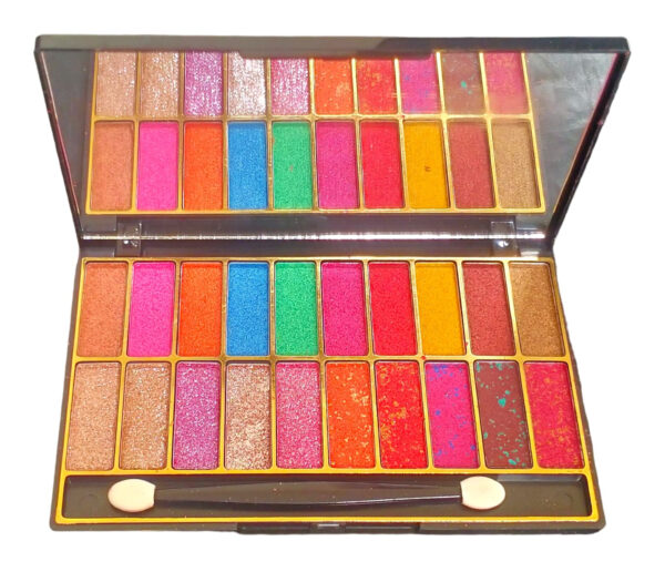 miss justgold 20 color eyeshadow palette with double headed brush & mirror - Image 3