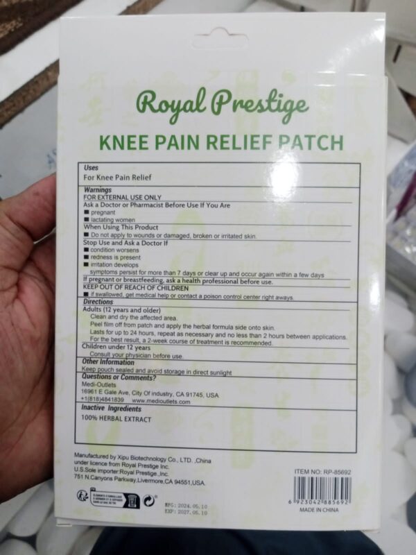 knee pain relief patch pack of 12 / royal prestidge pack of 12 knee pain relief patch - Image 6