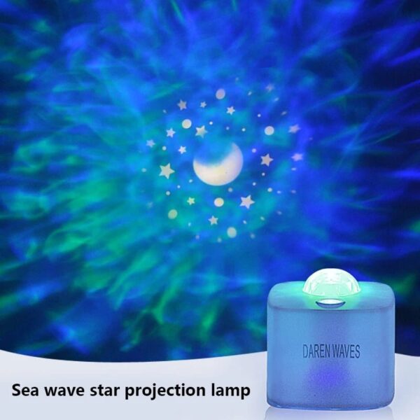 ocean light projector for bedroom led star galaxy sky wave color rotating underwater wall projection (random color)