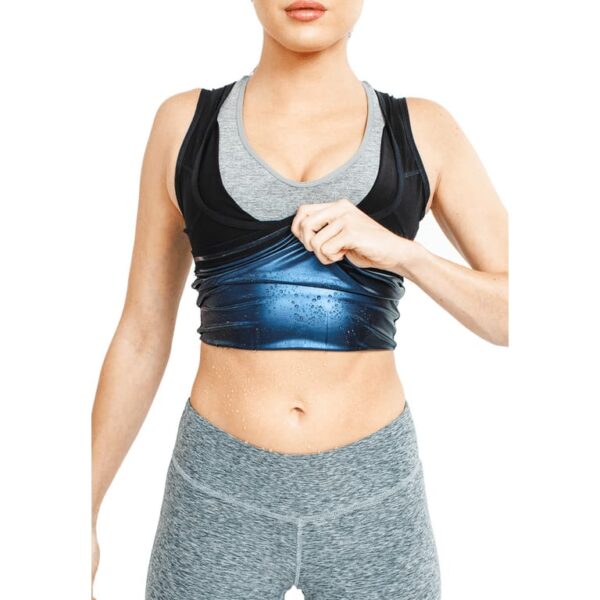 women sweat shaper weight loss fat burning trainer slimming tummy control reducing shapewear workout fat burner  (black ) - Image 2
