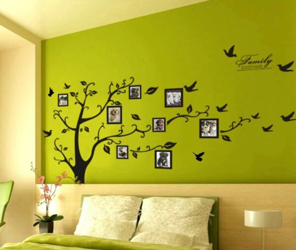 large 200x250 cm 79x99 in - black 3d diy photo tree pvc wall decals adhesive family wall stickers mural art home decor