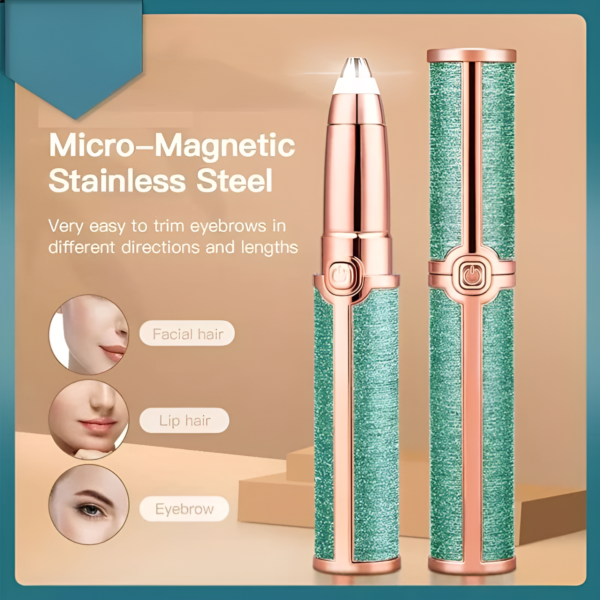 2 in 1 flawless facial hair remover | rechargeable waterproof shaver with led light for eyebrow upper lip chin armpit (random color)