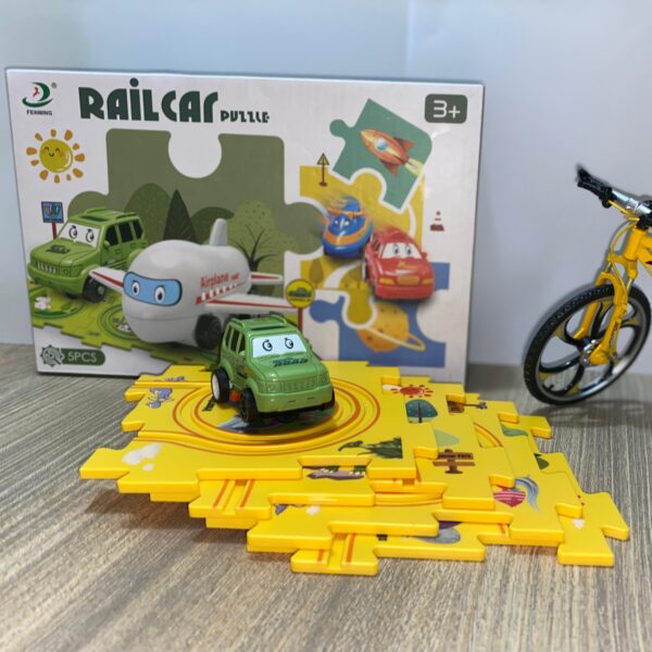 puzzle track car play set / diy building block train rail car toy puzzle race track (random design ) - Image 9
