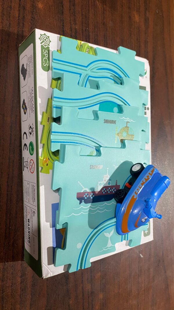 puzzle track car play set / diy building block train rail car toy puzzle race track (random design ) - Image 8
